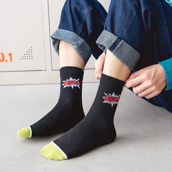 men's socks rzhbro 5 pairs/set sport men cotton letters solid color funny comfortable breathable daily size 37-43, Black
men's socks rzhbro 5 pairs/set sport men cotton letters solid color funny comfortable breathable daily size 37-43, Black