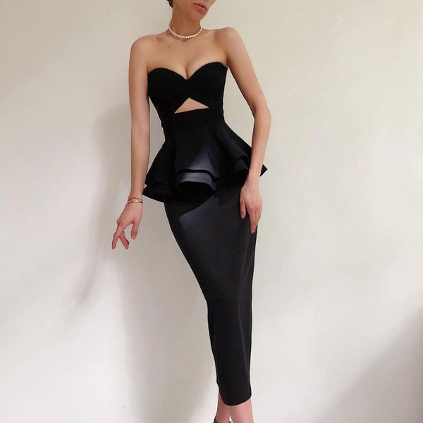 casual dresses keyhole ruffled strapless bandage midi dress 2021 fall women's fashion tube temperament rear split bodycon, Black;gray
casual dresses keyhole ruffled strapless bandage midi dress 2021 fall women's fashion tube temperament rear split bodycon, Black;gray