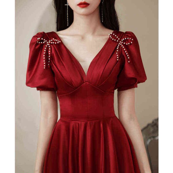 luxury street style dresses toast bride wine red wedding engagement feminine temperament back door autumn long style can be worn at ordinary, Black;pink
luxury street style dresses toast bride wine red wedding engagement feminine temperament back door autumn long style can be worn at ordinary, Black;pink