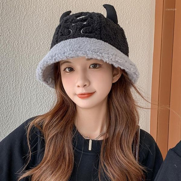 wide brim hats fisherman hat women 2021 korean version of the autumn and winter cap cute horns plush color matching wild warm basin1, Blue;gray
wide brim hats fisherman hat women 2021 korean version of the autumn and winter cap cute horns plush color matching wild warm basin1, Blue;gray
