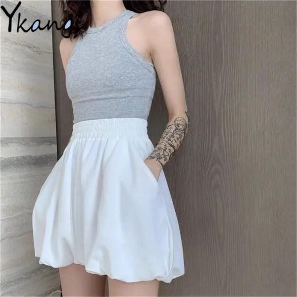 women's shorts elastic high waist bloomers teens summer women casual loose pockets wild streetwear cute girl kawaii 2021 korean culotte, White;black
women's shorts elastic high waist bloomers teens summer women casual loose pockets wild streetwear cute girl kawaii 2021 korean culotte, White;black