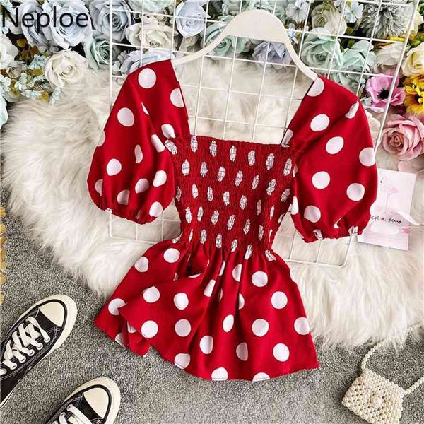 korean polka dot women blouse puff short sleeve square collar shirts summer stretch slim waist ruffle blusas 210422, White
korean polka dot women blouse puff short sleeve square collar shirts summer stretch slim waist ruffle blusas 210422, White