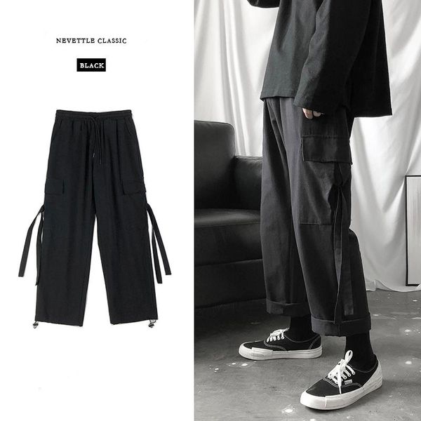 cargo pants men streetwear hip hop loose korean style ankle length trousers overalls elastic waist black gray techwear men's
cargo pants men streetwear hip hop loose korean style ankle length trousers overalls elastic waist black gray techwear men's