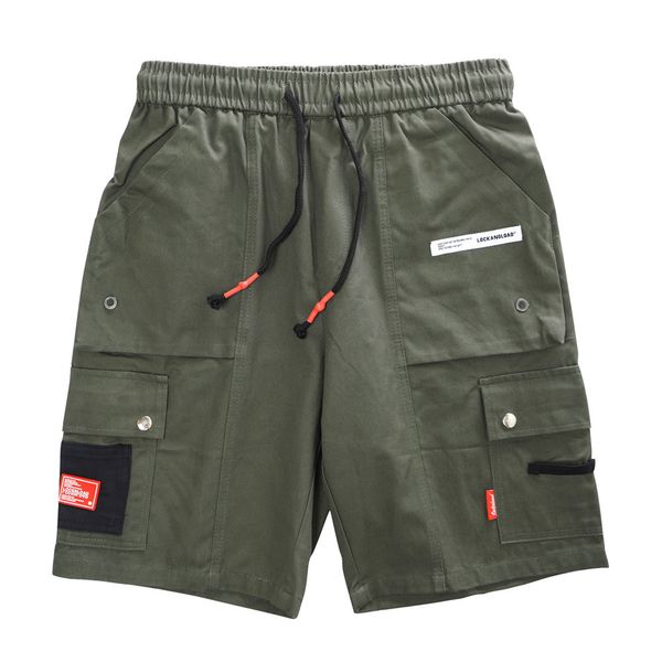 fashionable shorts color matching multi pocket tooling men's brand contrast stitching capris street trend loose pants, White;black
fashionable shorts color matching multi pocket tooling men's brand contrast stitching capris street trend loose pants, White;black