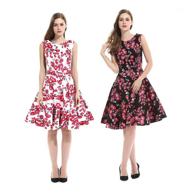 summer dress women sleeveless print casual floral slim sweet dresses, Black;gray
summer dress women sleeveless print casual floral slim sweet dresses, Black;gray