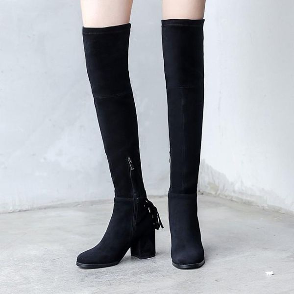 boots oversized 9 10 round-headed suede solid-color thick-heeled tasseled zipper, Black
boots oversized 9 10 round-headed suede solid-color thick-heeled tasseled zipper, Black
