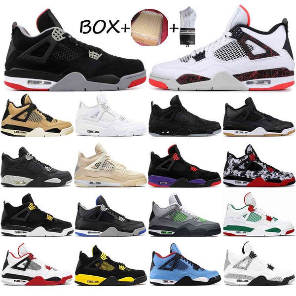 with box men basketball shoes jumpman good quality 4 4s bred tattoo motorsport toro bravo oreo fire red sports sneakers size 40-47, Black
with box men basketball shoes jumpman good quality 4 4s bred tattoo motorsport toro bravo oreo fire red sports sneakers size 40-47, Black