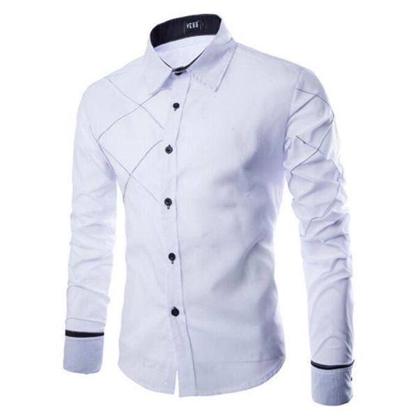 men's casual shirts fashion men slim fit long sleeve formal wedding work dress button up t tee clothing, White;black
men's casual shirts fashion men slim fit long sleeve formal wedding work dress button up t tee clothing, White;black