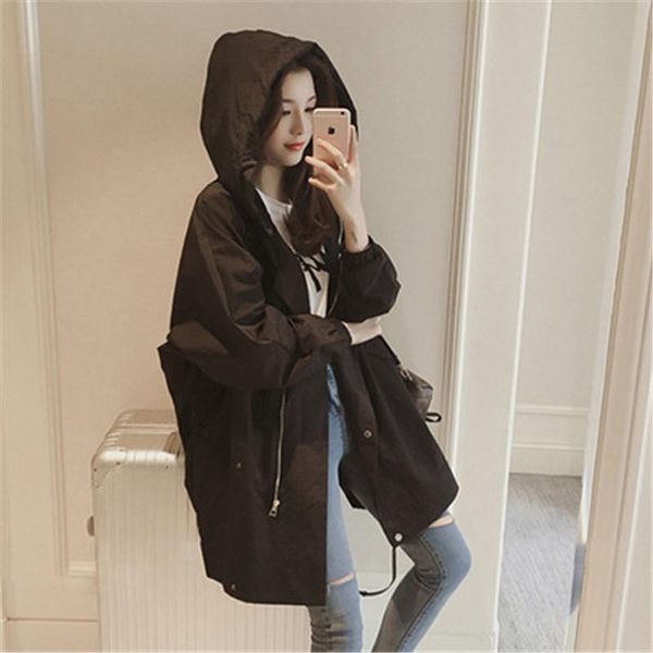 women's trench coats women large size loose-fit hooded coat lady mid-length long sleeve versatile cardigan spring autumn clothing windb, Tan;black
women's trench coats women large size loose-fit hooded coat lady mid-length long sleeve versatile cardigan spring autumn clothing windb, Tan;black