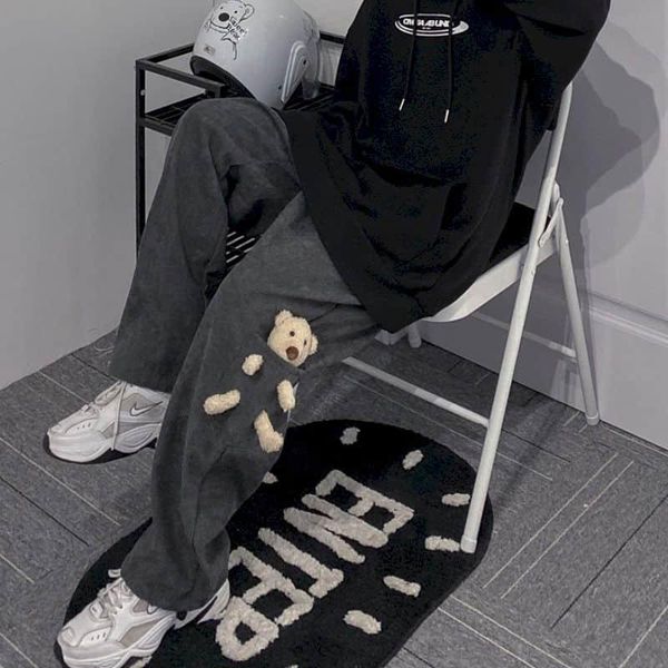 autumn spring harajuku corduroy pants women overalls with bear elastic waistband wide leg trousers punk woman streetwear women's & capr, Black;white
autumn spring harajuku corduroy pants women overalls with bear elastic waistband wide leg trousers punk woman streetwear women's & capr, Black;white