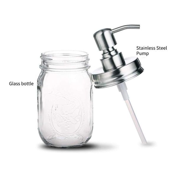 480ml soap shampoo dispenser lids - stainless steel mason jar bathroom accessories liquid
480ml soap shampoo dispenser lids - stainless steel mason jar bathroom accessories liquid