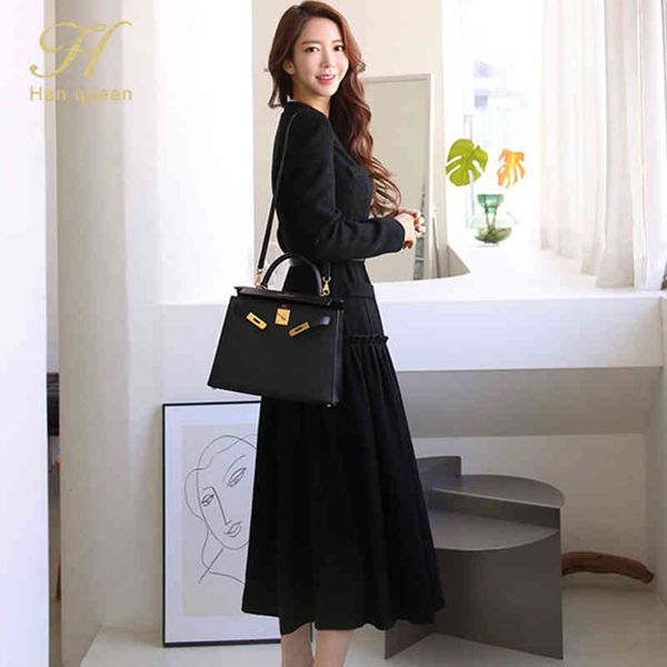 dresses elegant 2021 spring korean version v-neck black long single-breasted stitching large swing casual es, Black;gray
dresses elegant 2021 spring korean version v-neck black long single-breasted stitching large swing casual es, Black;gray