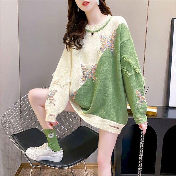 women's sweaters fashion casual women korean loose hole crewneck pullover sweater hit color all-match knitted autumn winter clothes, White;black
women's sweaters fashion casual women korean loose hole crewneck pullover sweater hit color all-match knitted autumn winter clothes, White;black