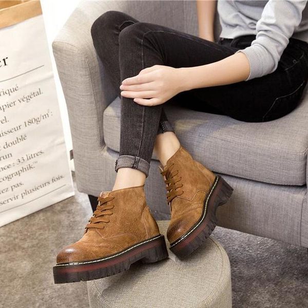 boot platform genuine leather from motorcycle ankle punk round toe hoop-up single women's boots 869 k611, Black
boot platform genuine leather from motorcycle ankle punk round toe hoop-up single women's boots 869 k611, Black