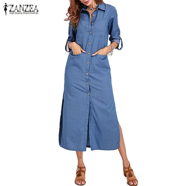 s 5xl zanzea spring fashion denim blue dress women casual lapel sleeve long shirt vestido elegant work ol sundress, Black;gray 
s 5xl zanzea spring fashion denim blue dress women casual lapel sleeve long shirt vestido elegant work ol sundress, Black;gray