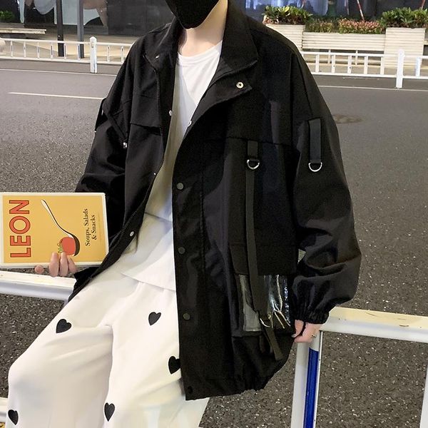 men's jackets men bomber solid harajuku windbreaker ribbons overcoat male casual outwear hip hop streetwear coats clothing, Black;brown
men's jackets men bomber solid harajuku windbreaker ribbons overcoat male casual outwear hip hop streetwear coats clothing, Black;brown