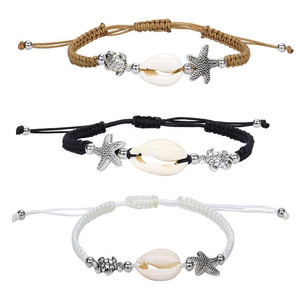 simple beach accessories anklet bracelet sea shell starfish wave charm braided rope bracelets for women summer gift, Golden;silver
simple beach accessories anklet bracelet sea shell starfish wave charm braided rope bracelets for women summer gift, Golden;silver