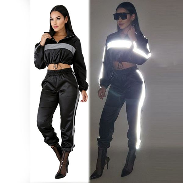 lucyever fashion 2 pieces set women autumnn reflective short crop woman elastic waist streetwear sweatpants female 210521, White
lucyever fashion 2 pieces set women autumnn reflective short crop woman elastic waist streetwear sweatpants female 210521, White