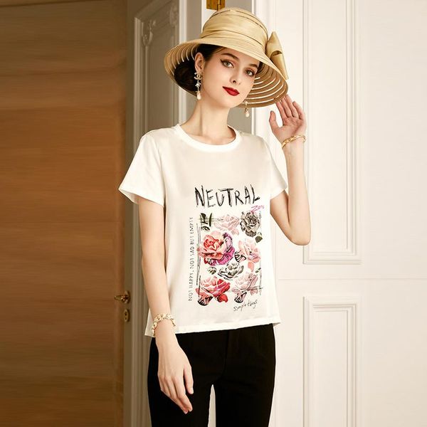 women's t-shirt shzq silk short sleeve women 2021 round neck slim fashion mulberry white summer
women's t-shirt shzq silk short sleeve women 2021 round neck slim fashion mulberry white summer