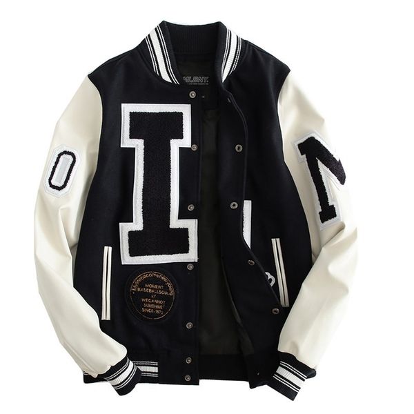 pilot jacket men's baseball jacket towel embroidered loose pu leather stitching trendy brand coat, Black
pilot jacket men's baseball jacket towel embroidered loose pu leather stitching trendy brand coat, Black