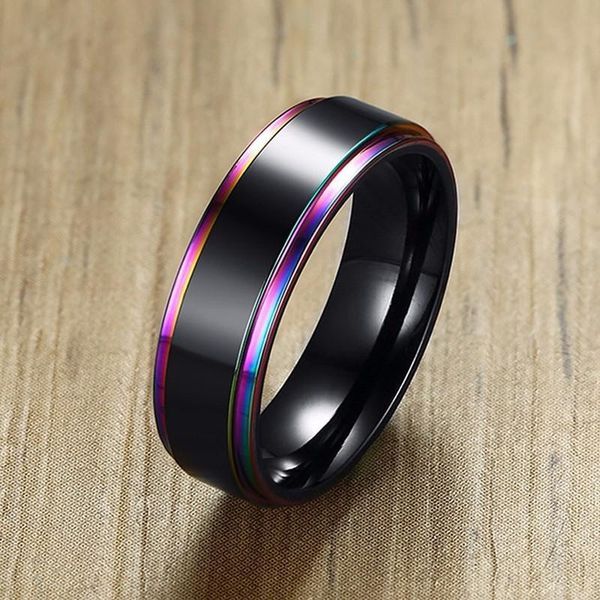 cluster rings men's stainless steel ring rainbow multicolor wedding brands 6mm width promise male comfort fit for his jewelry, Golden;silver
cluster rings men's stainless steel ring rainbow multicolor wedding brands 6mm width promise male comfort fit for his jewelry, Golden;silver