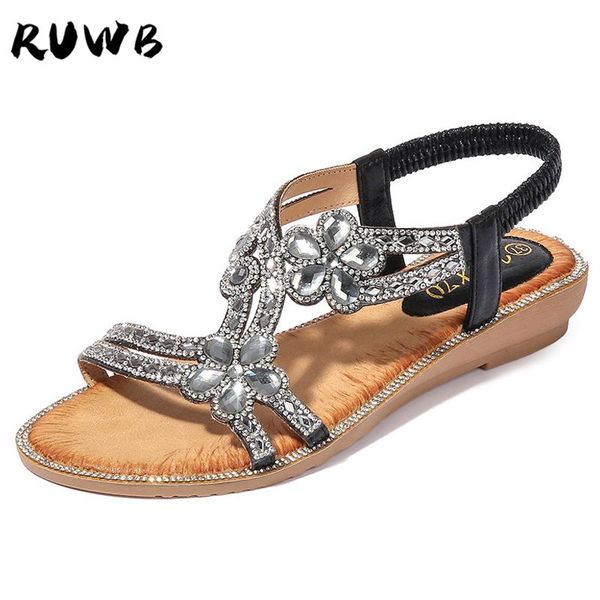 bohemian style crystal party sandals women street fashion low heels large size gladiator summer shoes mujer, Black
bohemian style crystal party sandals women street fashion low heels large size gladiator summer shoes mujer, Black