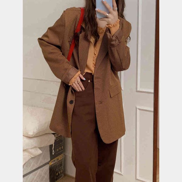single-breasted plaid blazer fashion women elegant office ladies coat full-sleeved loose ol gentle suit jacket 210421, White;black
single-breasted plaid blazer fashion women elegant office ladies coat full-sleeved loose ol gentle suit jacket 210421, White;black