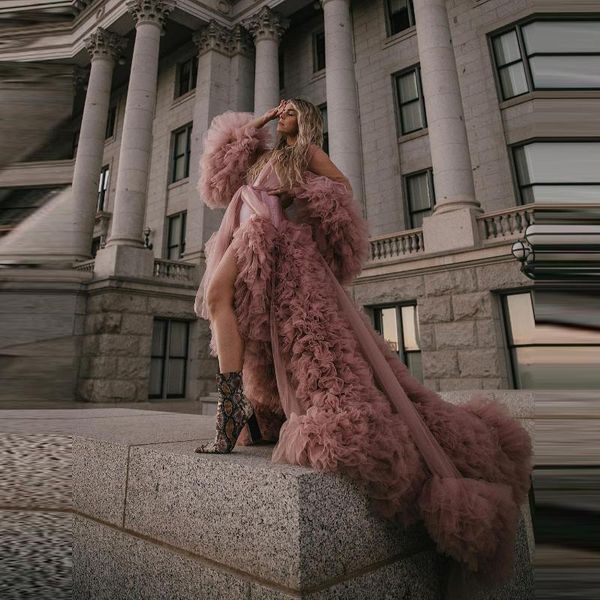 classic pink tulle dressing gowns women high street long sleves extra puffy ruffles plus size maxi overlay casual dresses, Black;gray
classic pink tulle dressing gowns women high street long sleves extra puffy ruffles plus size maxi overlay casual dresses, Black;gray