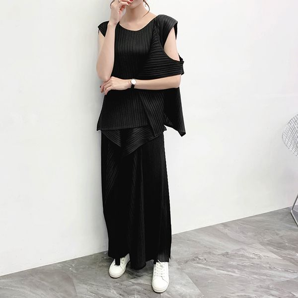 japanese-style solid pleated suit summer new irregular o neck + casual wide-leg pants pleated two-piece set women 210421, White
japanese-style solid pleated suit summer new irregular o neck + casual wide-leg pants pleated two-piece set women 210421, White