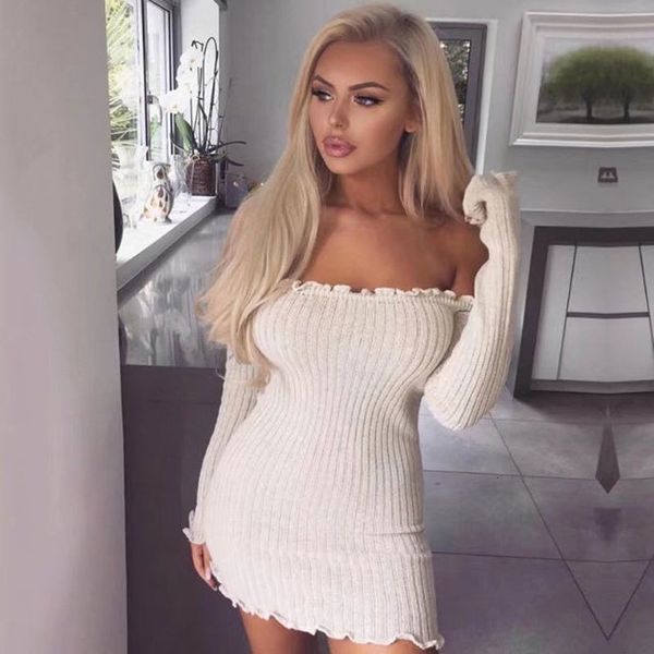 casual dresses knitted ruffles off shoulder red christmas dress longsleeve white mini party autumn bandage new robes, Black;gray
casual dresses knitted ruffles off shoulder red christmas dress longsleeve white mini party autumn bandage new robes, Black;gray