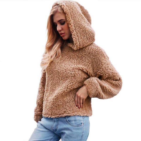 women's hoodies & sweatshirts 2021 winter women warm fluffy hooded fleeces solid long sleeve pullover autumn teddy outerwear sweats, Black
women's hoodies & sweatshirts 2021 winter women warm fluffy hooded fleeces solid long sleeve pullover autumn teddy outerwear sweats, Black