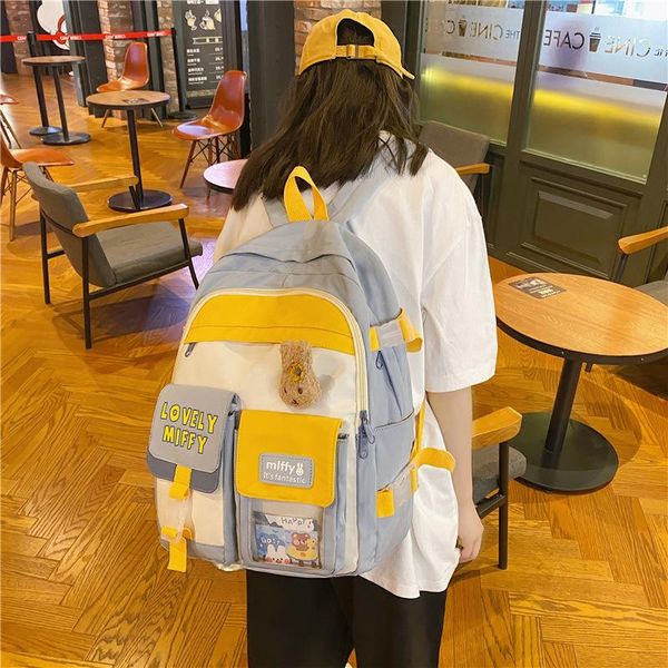 school bags kawaii doll pendant fashion women's backpack nylon waterproof schoolbag for girls large-capacity outdoor travel backpacks
school bags kawaii doll pendant fashion women's backpack nylon waterproof schoolbag for girls large-capacity outdoor travel backpacks