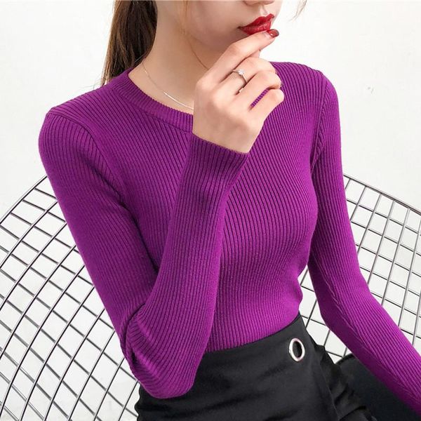 women's sweaters knitted all match women sweater pullovers autumn long-sleeved elastic solid black female pulls outwear, White;black
women's sweaters knitted all match women sweater pullovers autumn long-sleeved elastic solid black female pulls outwear, White;black