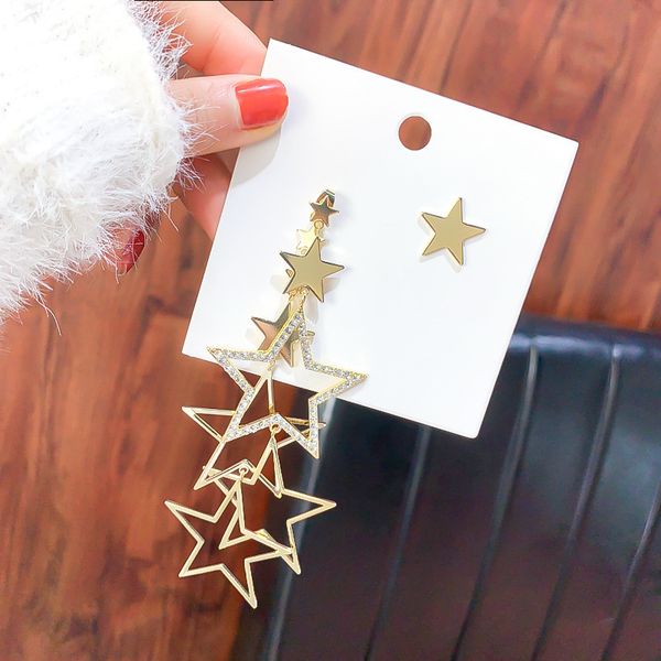 925 silver needle long asymmetric earrings fashion exaggerated five pointed star earrings net red personality versatile earrings
925 silver needle long asymmetric earrings fashion exaggerated five pointed star earrings net red personality versatile earrings
