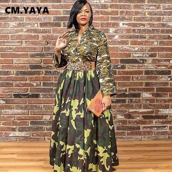 cm.yaya women autumn camouflage print patchwork button up maxi dress vintage classic fit & flare long dresses vestidos s-5xl casual, Black;gray
cm.yaya women autumn camouflage print patchwork button up maxi dress vintage classic fit & flare long dresses vestidos s-5xl casual, Black;gray