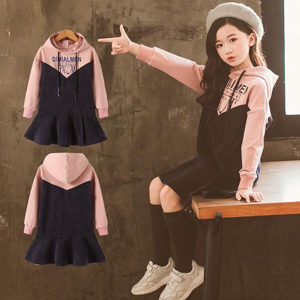 girl's dresses girls 4-12 y autumn hooded long sleeve mini tee cute ruffle hem corduroy patchwork loose fit soft cotton hoodies, Red;yellow
girl's dresses girls 4-12 y autumn hooded long sleeve mini tee cute ruffle hem corduroy patchwork loose fit soft cotton hoodies, Red;yellow