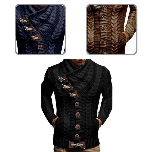 men's sweaters trendy knitted sweater windproof cotton thermal jacket coat, White;black
men's sweaters trendy knitted sweater windproof cotton thermal jacket coat, White;black