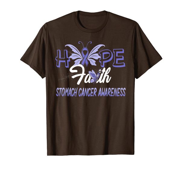 hope faith stomach cancer awareness t-shirt, White;black 
hope faith stomach cancer awareness t-shirt, White;black