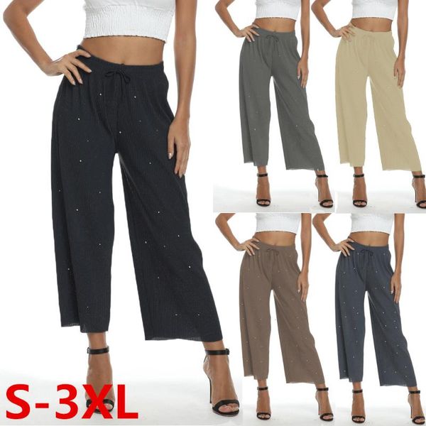 women's pants & capris plus size loose ankle-length summer 2021 folds shiny pants, casual female lace leisure wide leg s-3xl, Black;white
women's pants & capris plus size loose ankle-length summer 2021 folds shiny pants, casual female lace leisure wide leg s-3xl, Black;white