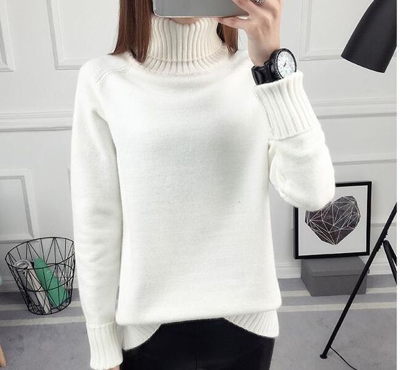 women's sweaters 2021 spring women warm turtleneck pullovers loose soft, White;black
women's sweaters 2021 spring women warm turtleneck pullovers loose soft, White;black