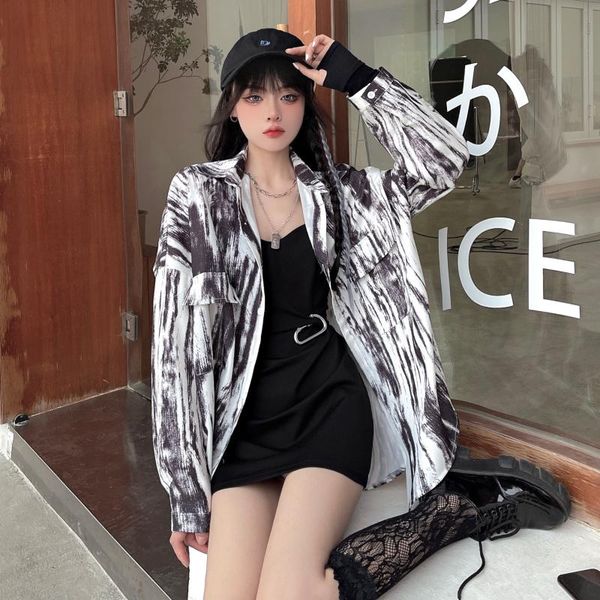 women's blouses & shirts 2021 dark wind neutral splashing ink loose blouse long sleeve shirt couple wear, White
women's blouses & shirts 2021 dark wind neutral splashing ink loose blouse long sleeve shirt couple wear, White