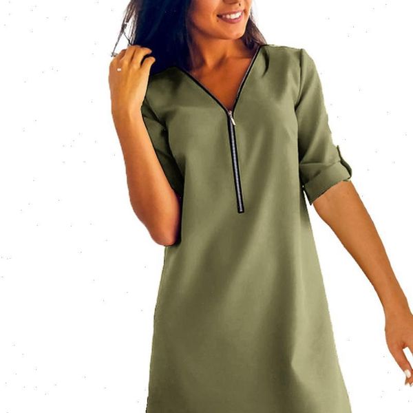 plus size solid womens dresses color women zipper v neck roll up long sleeve loose mini dress drop, Black;gray
plus size solid womens dresses color women zipper v neck roll up long sleeve loose mini dress drop, Black;gray