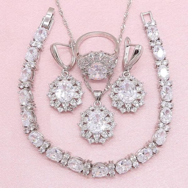 earrings & necklace arrivals wedding jewelry sets for women shining white cubic zirconia silver color ring bracelet earring gift box
earrings & necklace arrivals wedding jewelry sets for women shining white cubic zirconia silver color ring bracelet earring gift box