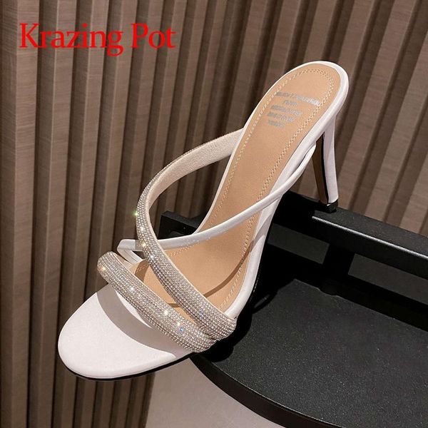 krazing pot cow leather round toe super high heels sling back korean girls diamond shiny perty mules slip on sandals women l57, Black
krazing pot cow leather round toe super high heels sling back korean girls diamond shiny perty mules slip on sandals women l57, Black