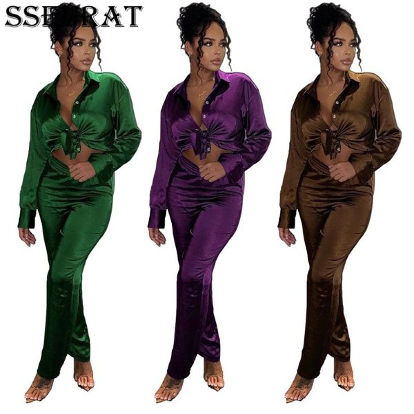 women's two piece pants sseurat long sleeve lapel fashion solid color satin lace two-piece set fall casual outfit 2021, White
women's two piece pants sseurat long sleeve lapel fashion solid color satin lace two-piece set fall casual outfit 2021, White