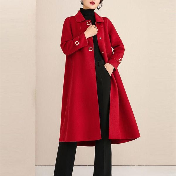 women's wool & blends women autumn winter woolen coat korean elegant mid-length loose overcoat female casual plus size outerwear w853, Black
women's wool & blends women autumn winter woolen coat korean elegant mid-length loose overcoat female casual plus size outerwear w853, Black