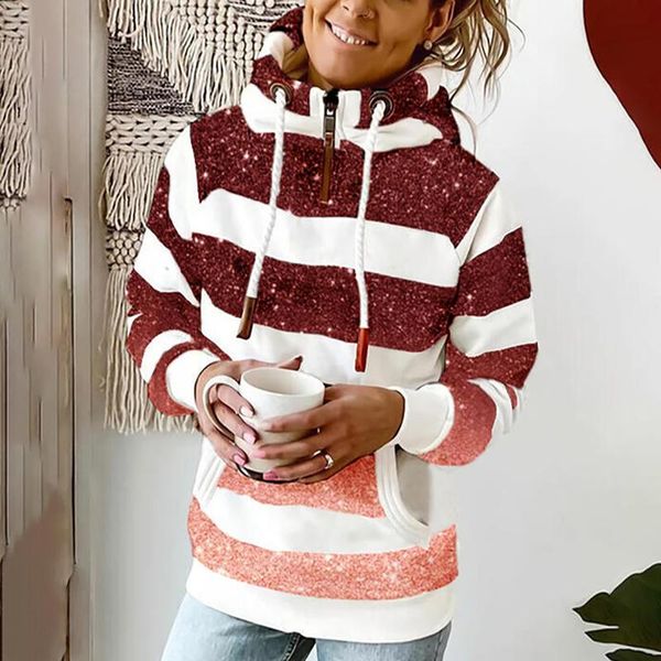 women's hoodies & sweatshirts women casual autumn stripes color drawstring hood sweatshirt hoodie blouse with regular polyester spandex, Black
women's hoodies & sweatshirts women casual autumn stripes color drawstring hood sweatshirt hoodie blouse with regular polyester spandex, Black