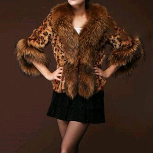 women's fur & faux leopard print short coat 2021 winter fashion unique big collar female warm fluffy, Black
women's fur & faux leopard print short coat 2021 winter fashion unique big collar female warm fluffy, Black