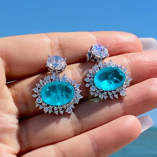 stud style earrings high-grade inlaid sea blue zircon european and american engagement banquet ladies, Golden;silver
stud style earrings high-grade inlaid sea blue zircon european and american engagement banquet ladies, Golden;silver