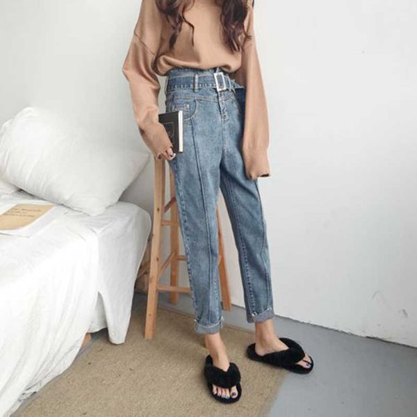 arrival spring autumn women high waist loose jeans all-matched casual cotton denim harem pants vintage blue jeans s359 210608
arrival spring autumn women high waist loose jeans all-matched casual cotton denim harem pants vintage blue jeans s359 210608